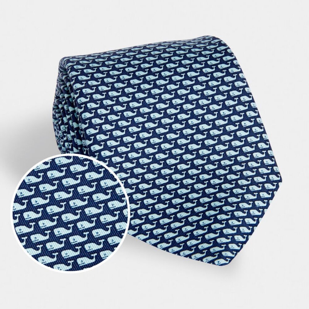 NWT Vineyard Whale 100% Silk Tie Made in USA